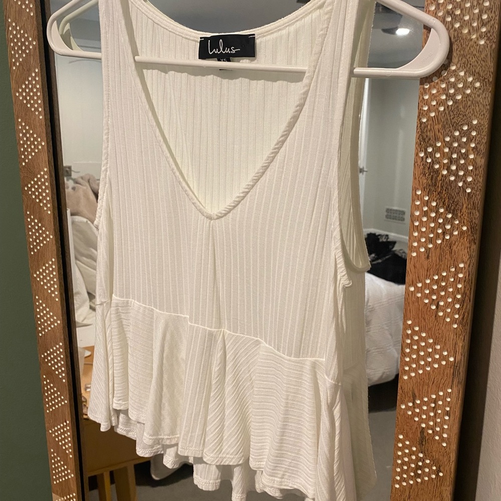 Lulus white peplum casual tank